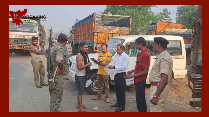 Jharkhand Breaking News!The constable had to slap the truck driver, the drivers blocked the highway demanding an apology