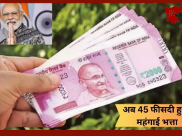 7th Pay Commission : केंद्रीय कर्मचारियों खुशी से झूम उठे, अब 45 % हुआ महंगाई भत्ता, जानिए पूरी डिटेल्स