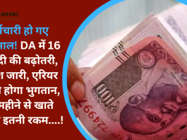 Employees DA Hike :कर्मचारी हो गए मालामाल! DA में 16 फीसदी की बढ़ोतरी, आदेश जारी, एरियर का भी होगा भुगतान, इस महीने से खाते आएगी इतनी रकम....!