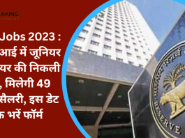 Govt Jobs 2023 : RBI में नौकरी पाने सुनहरा मौका! जूनियर इंजीनियर की निकली भर्ती, सैलरी भी अच्छी मिल रही है...फटाफट चेक करे पूरी डिटेल्स