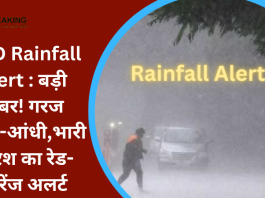 IMD Rainfall Alert : बड़ी खबर! गरज चमक-आंधी,भारी बारिश का रेड-ऑरेंज अलर्ट,8 राज्यों में हीटवेव का अलर्ट..जाने IMD का पूर्वानुमान
