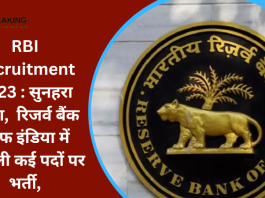 RBI Recruitment 2023 : सुनहरा मौका, रिजर्व बैंक ऑफ इंडिया में निकली कई पदों पर भर्ती, आज से कर सकते हिया आवेदन....