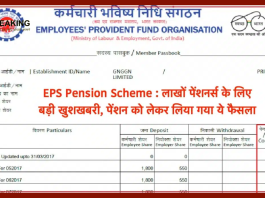 EPS Pension Scheme : लाखों पेंशनभोगियों की लगी लॉटरी! पेंशन को लेकर लिया गया ये फैसला...जाने पूरा मामला